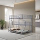 preview thumbnail 6 of 4, Industrial 3 Tier Bunk Bed with Curved Metal Frame and Guardrails, Silver
