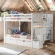 preview thumbnail 13 of 22, Simple Full Over Full Bunk Bed With Shelves And 6 Storage Drawers White