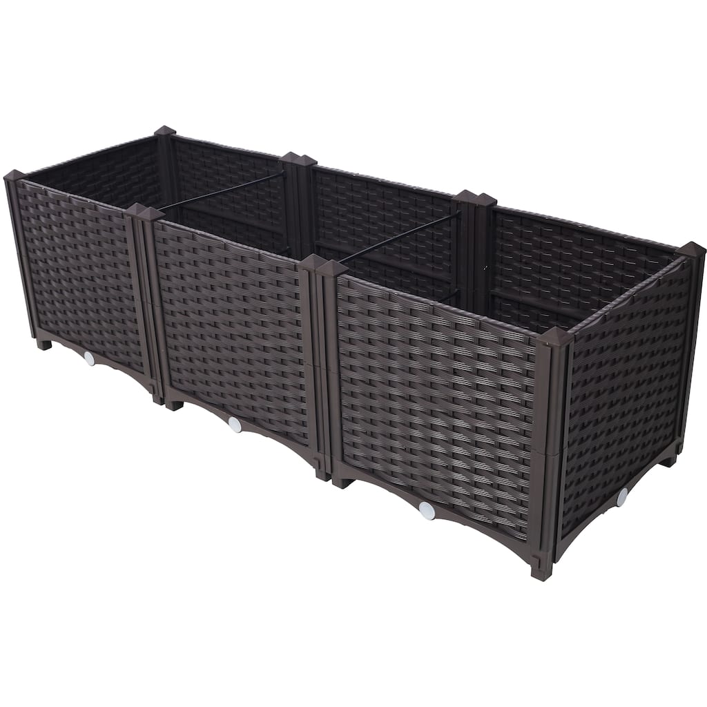 Deep Raised Garden Bed Plastic Planter Boxes for Vegetables Flowers Herbs and Succulents,Self-Watering Planter Box Raised Bed