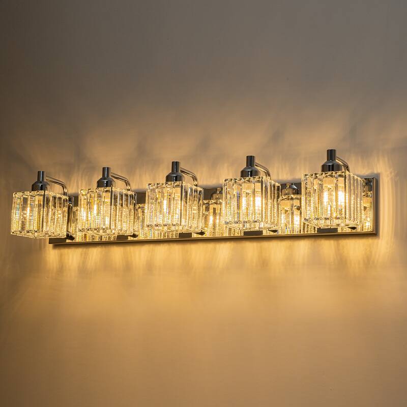 Modern 3/4/5-lights Crystal Bathroom Light Fixtures