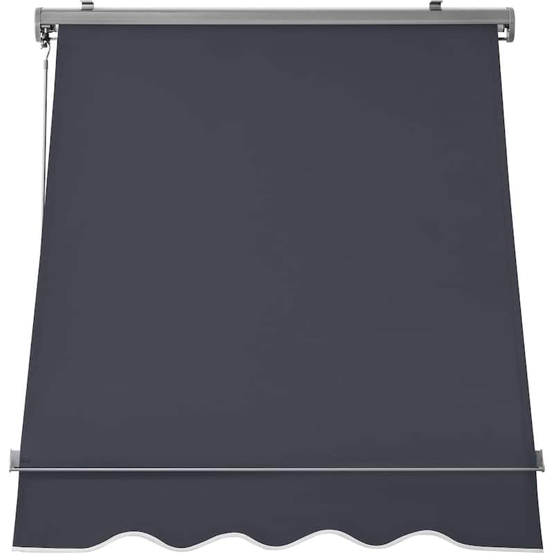 MCombo Patio Window Awnings 50''x55'', Fully Assembled Manual Retractable Sunshade Canopy