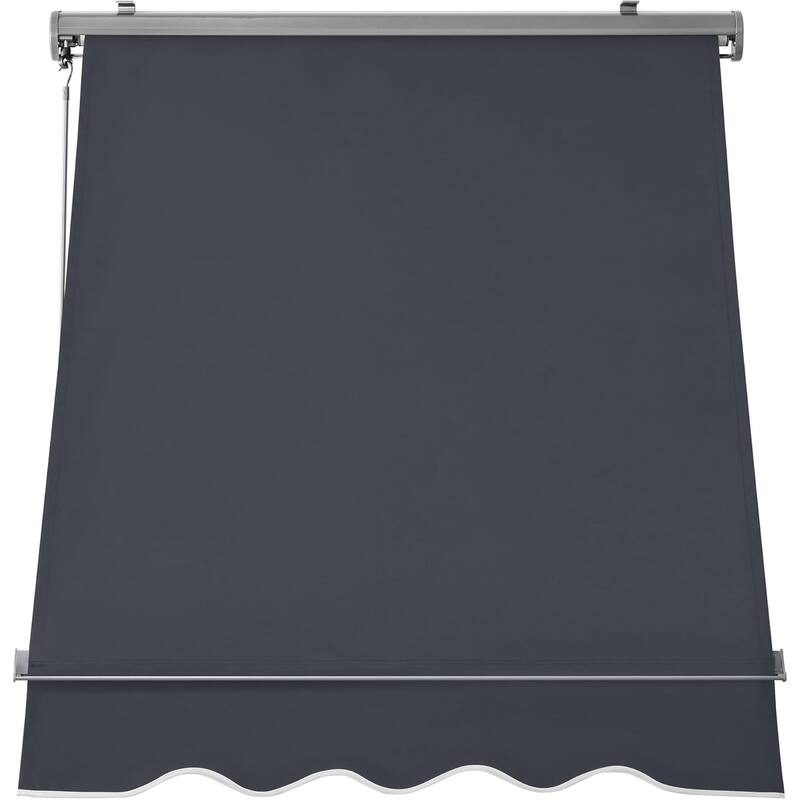 MCombo Patio Window Awnings 65''x80'', Fully Assembled Manual Retractable Sunshade Canopy