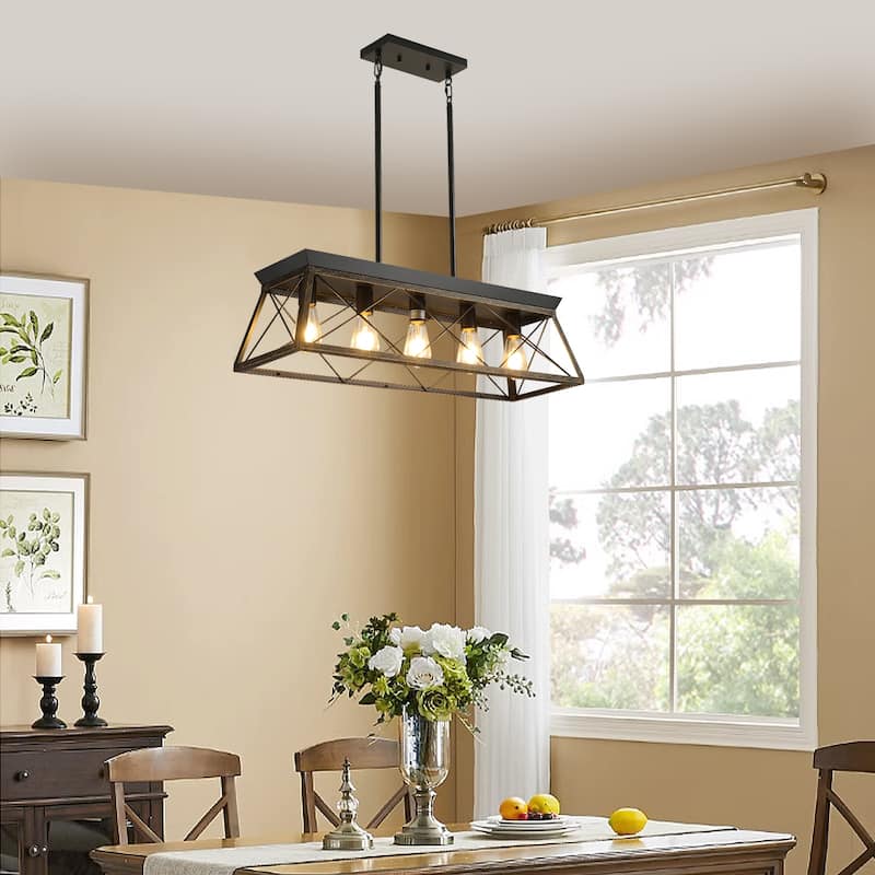 5-Light Chandeliers, Metal Rustic Pendant Island Light Fixture(No Bulbs)