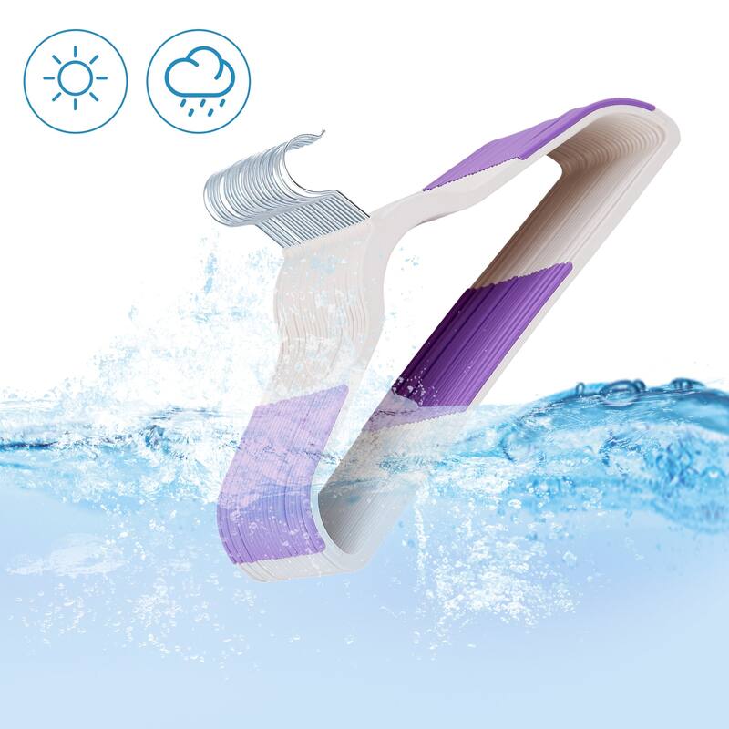 Javlergo 25/50 Pack Heavy Duty Plastic Hangers, 360º Swivel Hook Coat Hangers, Non-Slip, Space-Saving