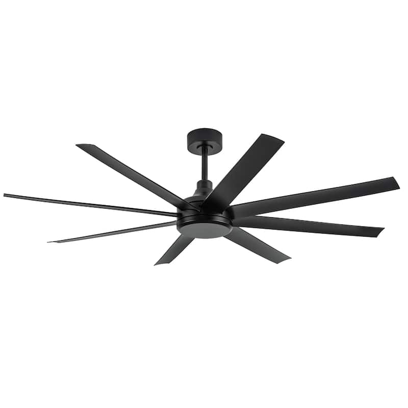 65-Inch 8-Blade Black/White Ceiling Fan with Remote without Light