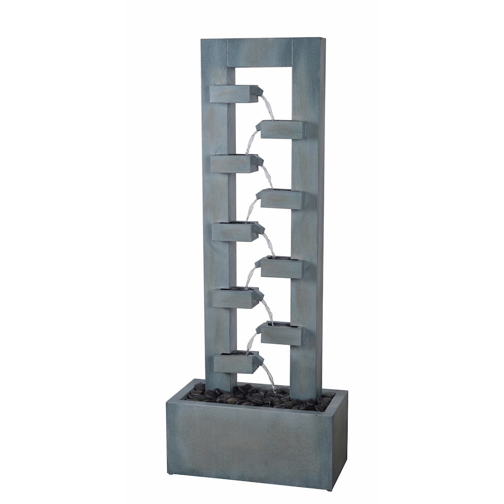 Dagny Dusty Blue Finish Floor Fountain - 20" x 51"