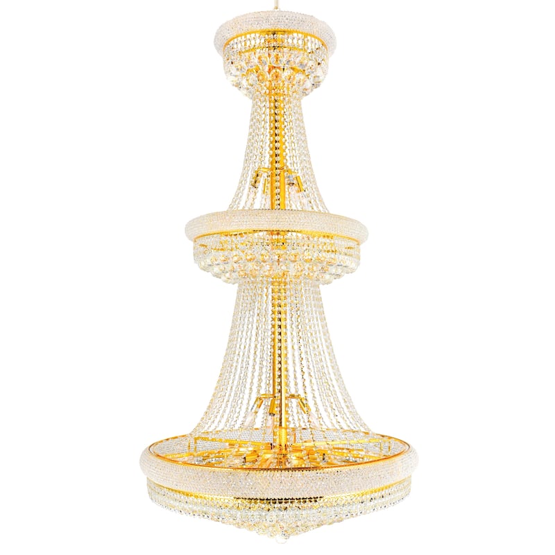 Empire 34 Light Down Chandelier With Gold Finish