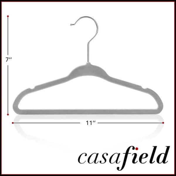dimension image slide 6 of 9, 50 Velvet 11" Baby Hangers by Casafield