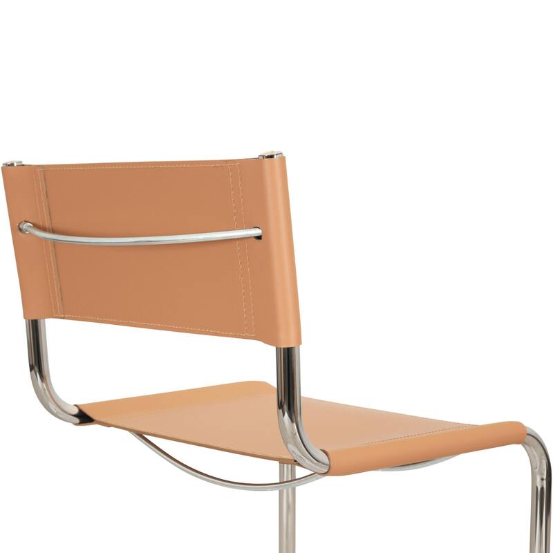 Breuer Chair Company Mart Stam Cantilever Side Chair w/ Chrome Frame (Various Bonded Leather Colors)