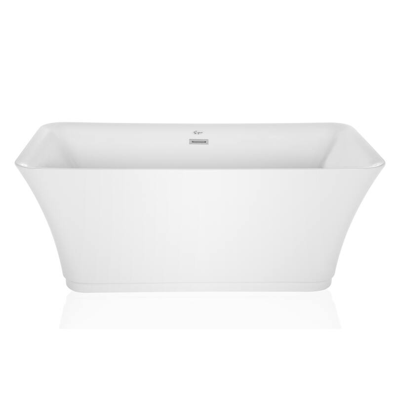 Empava 59 in Acrylic Freestanding Bathtub Soaking SPA Tub in White
