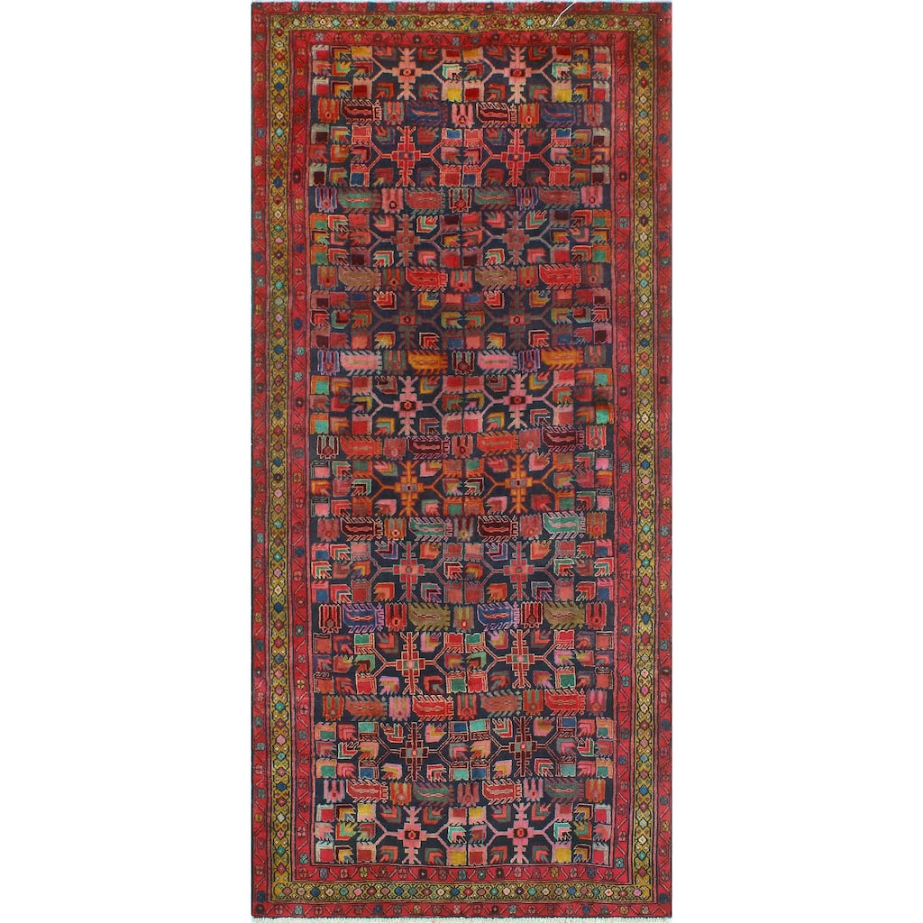 Fine Vintage Distressed Stanford Navy/Red Runner - 4'3" x 9'7"