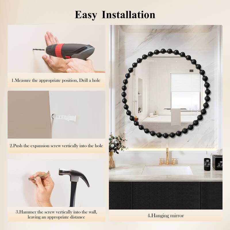 Iron Bead Wall Mirror to Enhance the Overall Otyle