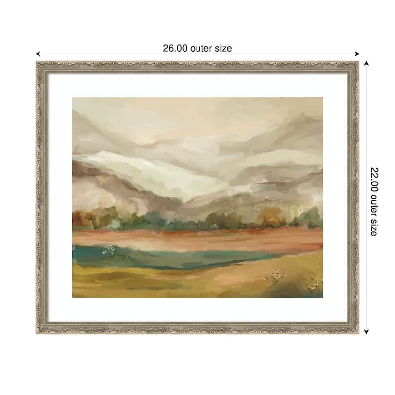 Kate and Laurel Framed Art Mountainscape Horizontal by Annie Quigley