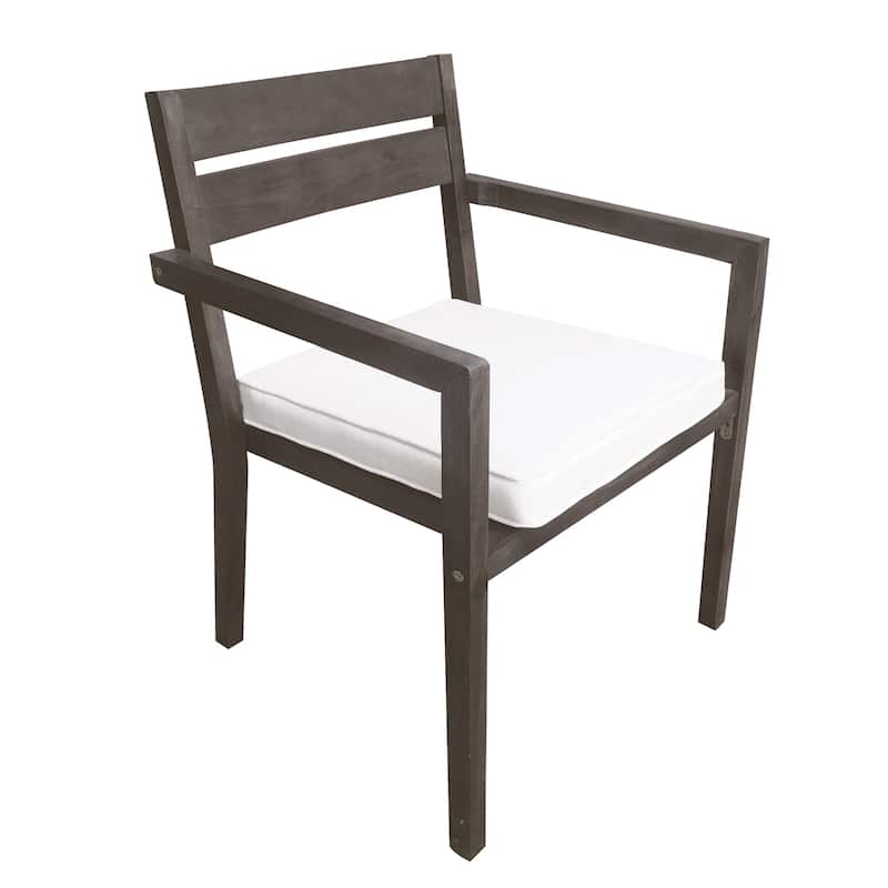 Roomfitters Acacia Wood Outdoor Dining Table and Chairs for Patio, Balcony, Backyard