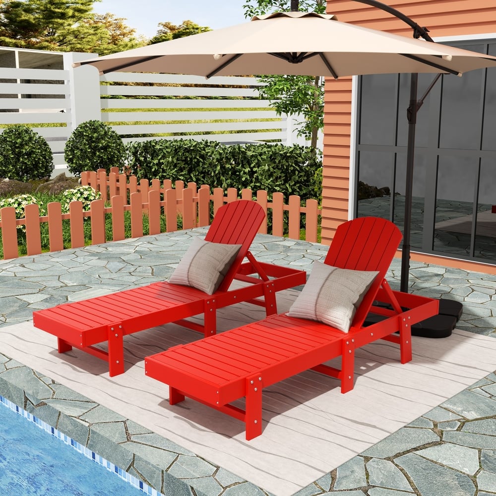 Altura Armless Poly Eco-Friendly All Weather Reclining Chaise Lounge (Set of 2)