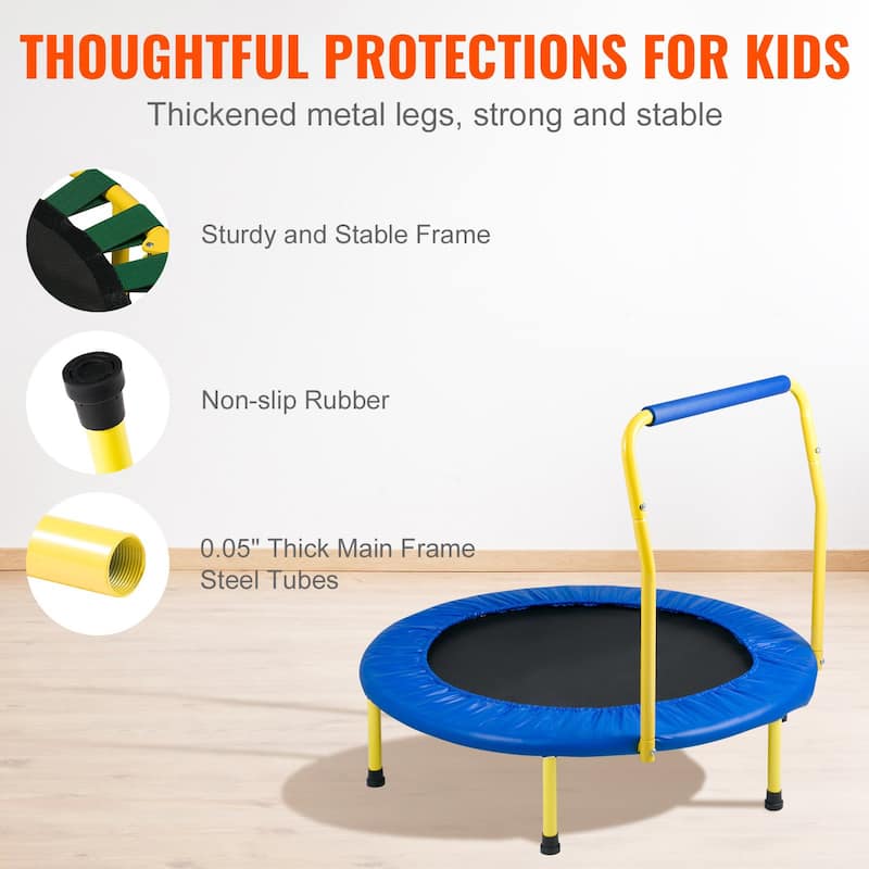 3FT Foldable Trampoline for Toddlers Indoor Outdoor Jumping Toy