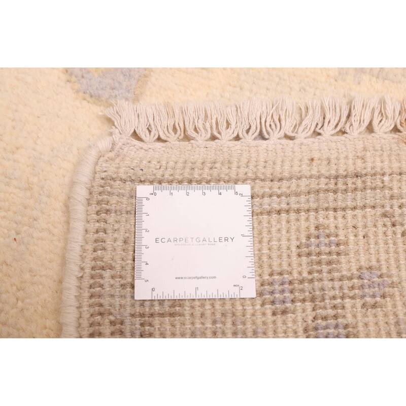 ECARPETGALLERY Hand-knotted Royal Oushak Cream Wool Rug - 2'7 x 13'7