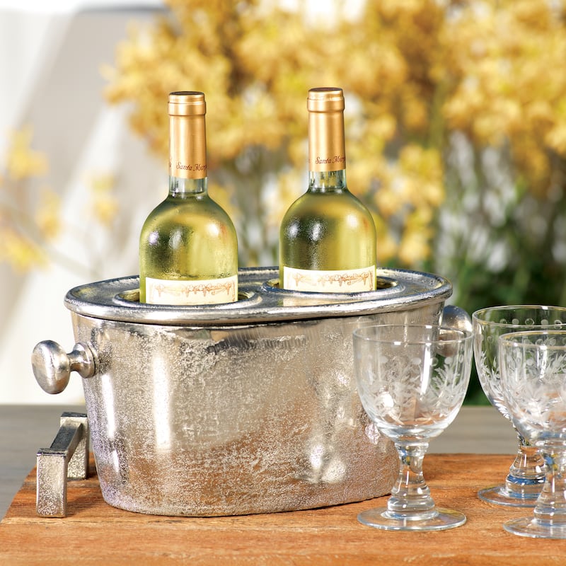 Seguso 2-Bottle Metal Wine Holder