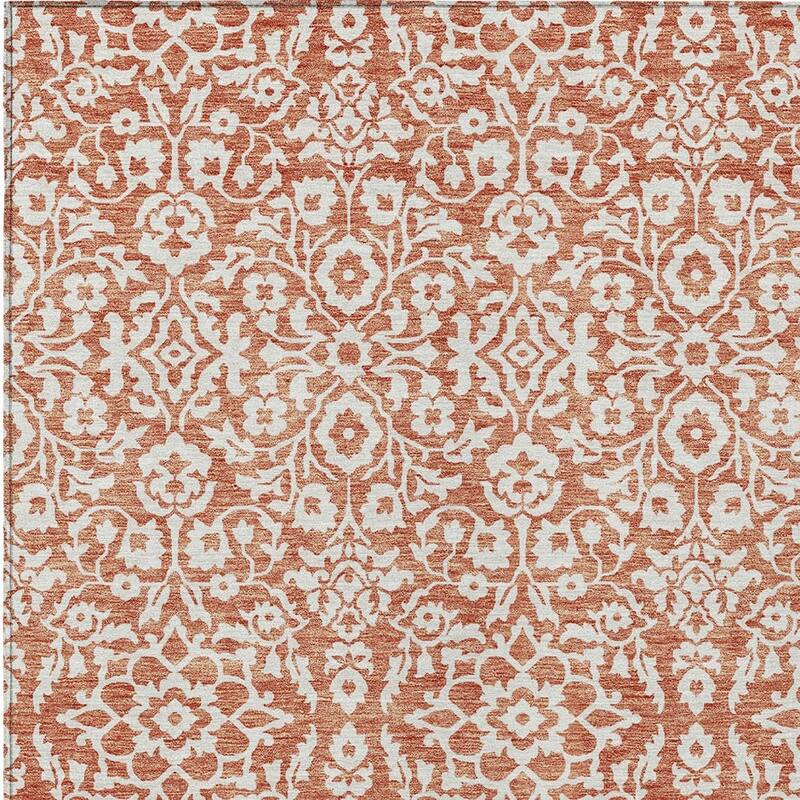 HomeRoots Damask Traditional Rectangle Outdoor Rug
