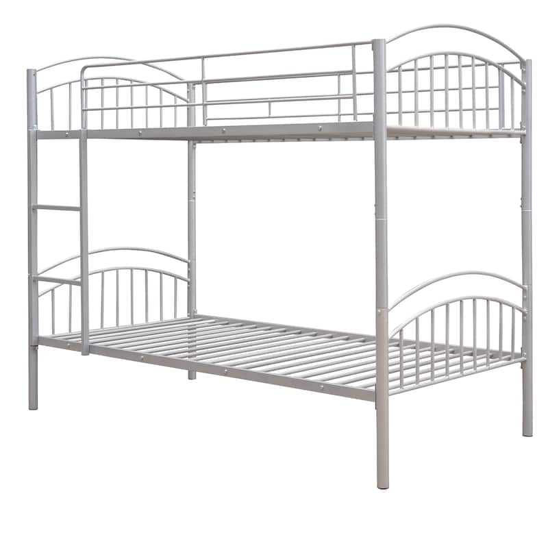 Space-Saving Twin Bunk Bed with Steel Frame and Safety Features