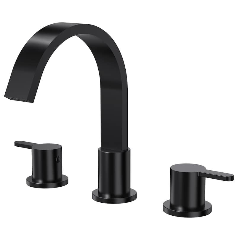 3-hole installation widespread bathroom faucet with dual lever handles