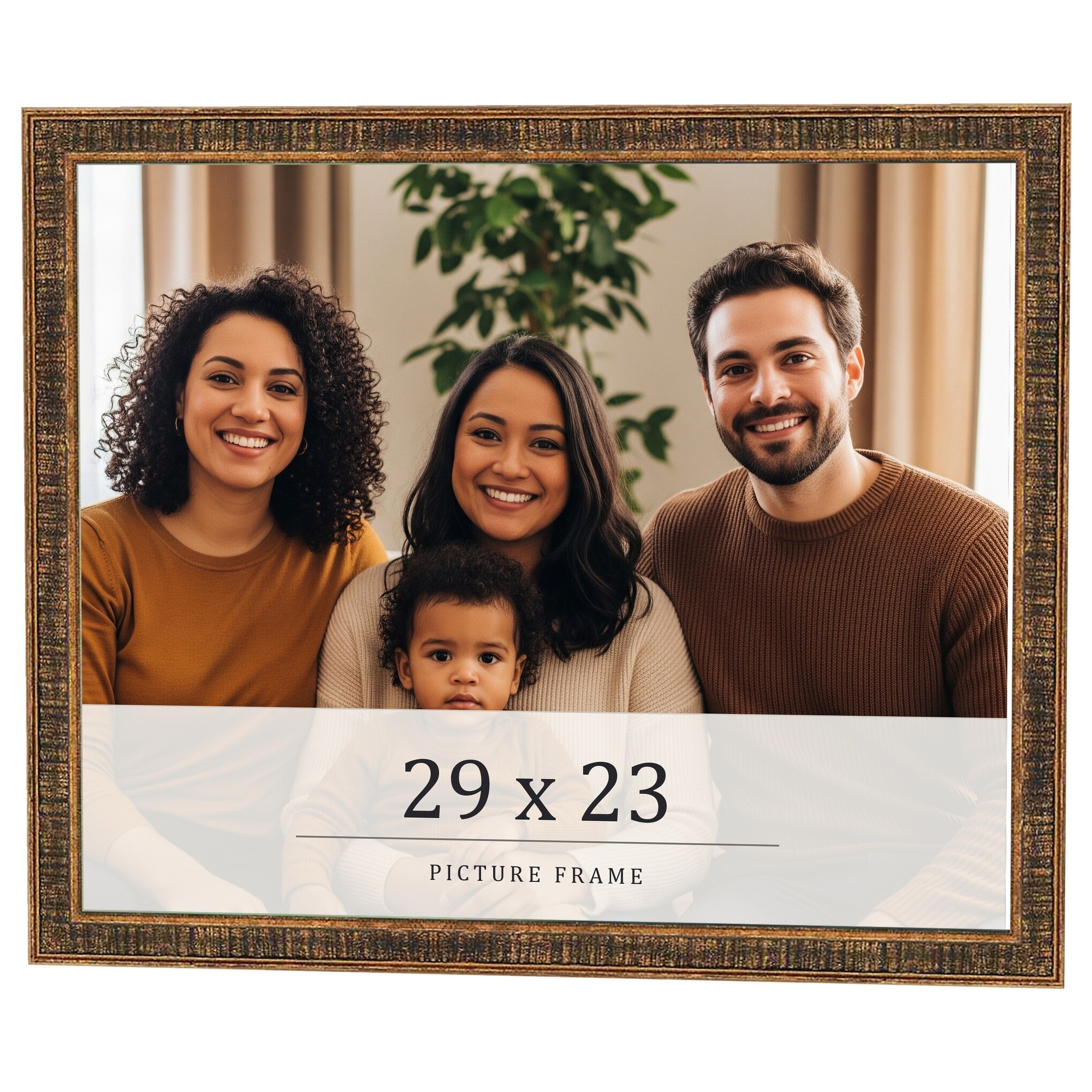 29x23 Frame Gold Kingsley Distressed Solid Wood Picture Frame Width