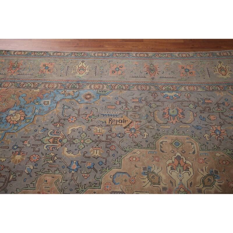 Gray Tabriz Persian Vintage Rug Hand-Knotted Wool Carpet - 8'0"x 10'10"
