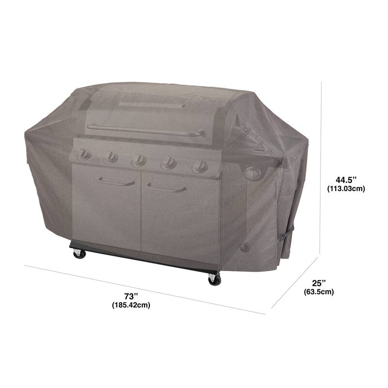 Modern Leisure Garrison Waterproof 5-6 Burner Grill Cover, 73" W x 25" D x 44.5" H, Heather Gray, Model