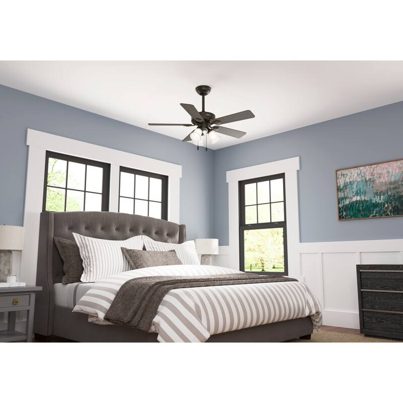 Hunter 44" Swanson Ceiling Fan with LED Light Kit & Pull Chain - Casual Traditional - 4 Speed DC Motor - ENERGY STAR!