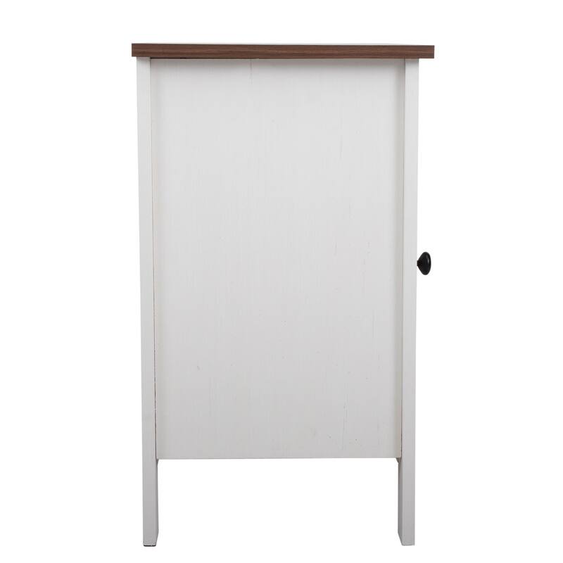 Set of 2 Industrial Nightstand Bedside End Table with Door