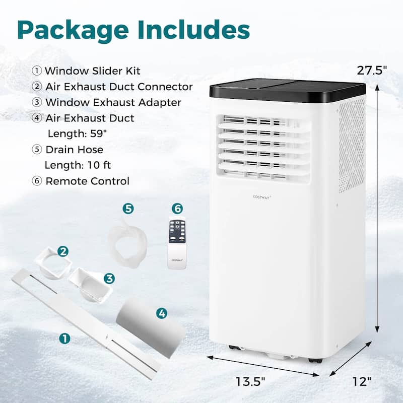 Costway 10000 BTU Portable Air Conditioner with Fan and Dehumidifier - See Details