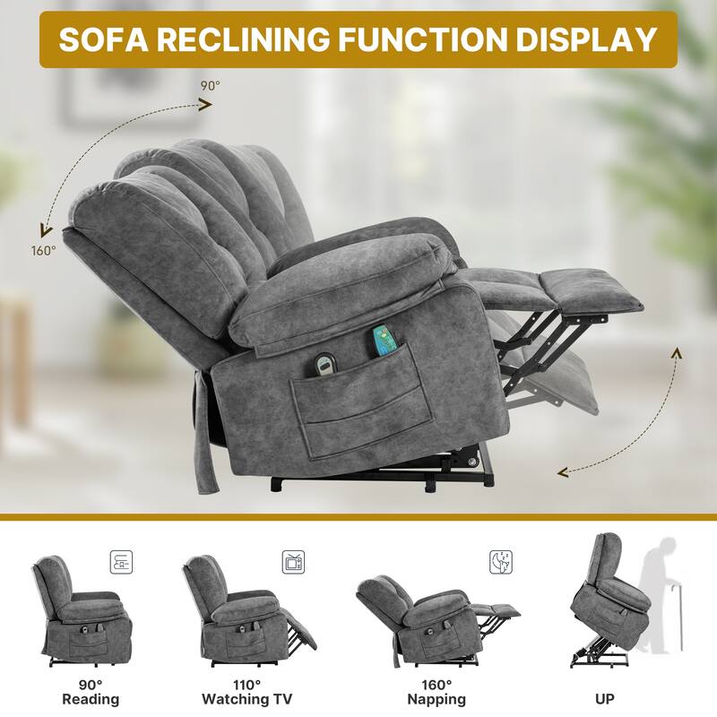Power Lift Recliner Chair with Massage, Heating, and 330 lbs Weight Capacity