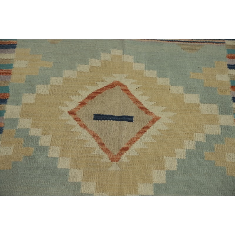 Hand Woven Southwestern Wool Multi-Colored Geometric Area Rug - 5' 9'' X 4' 2''