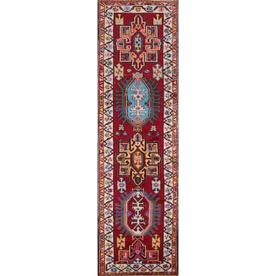 Geometric Anatolian Turkish Vintage Runner Rug Handmade Silk Carpet - 2'11"x 13'3"