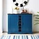 preview thumbnail 4 of 24, 47" Marbling Countertop Buffet Bar Cabinet w/ Glass Holders Blue