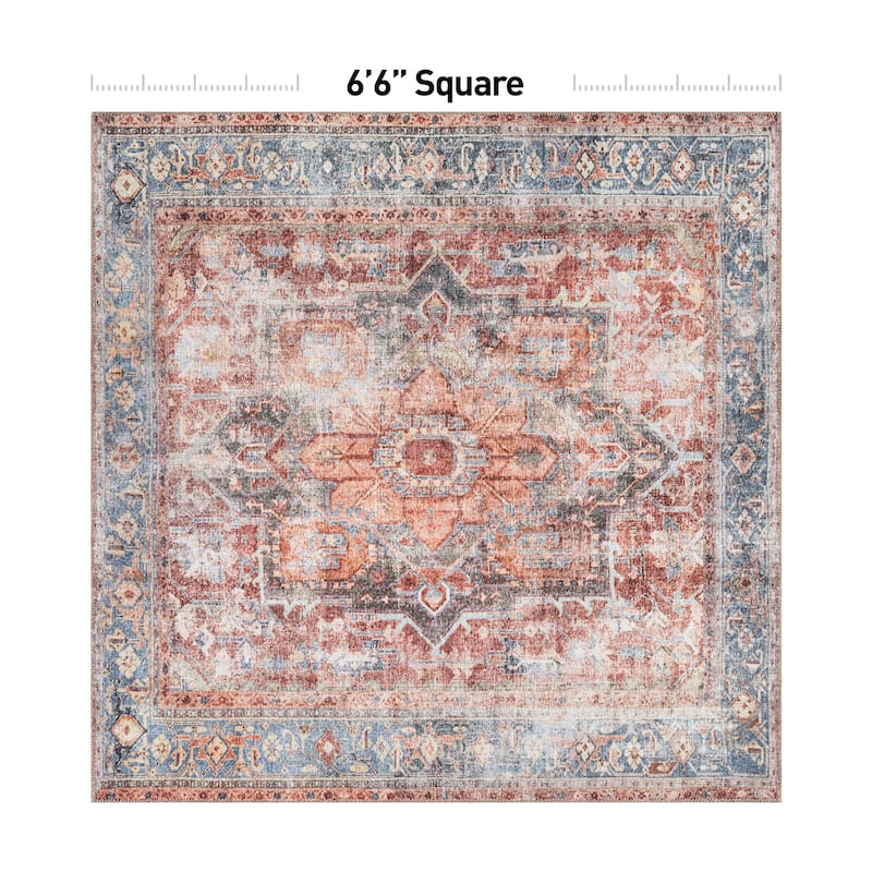 World Rug Gallery Traditional Distressed Washable Area Rug