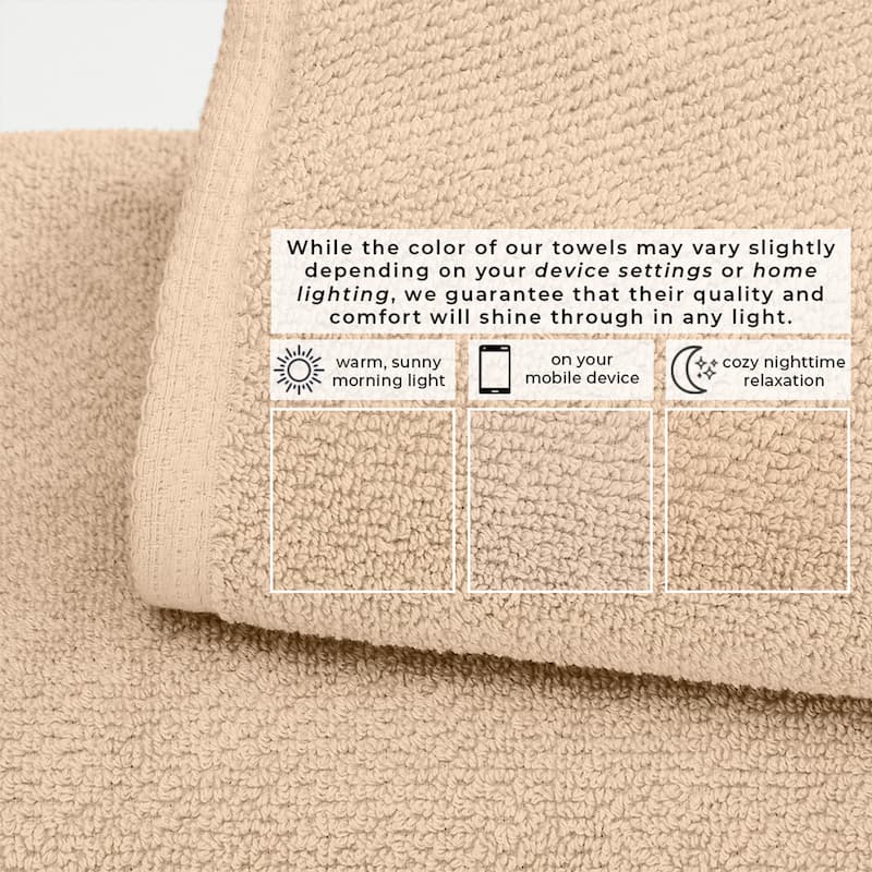 100% Cotton Acacia Collection Ultra Absorbant Popcorn Bath Towels