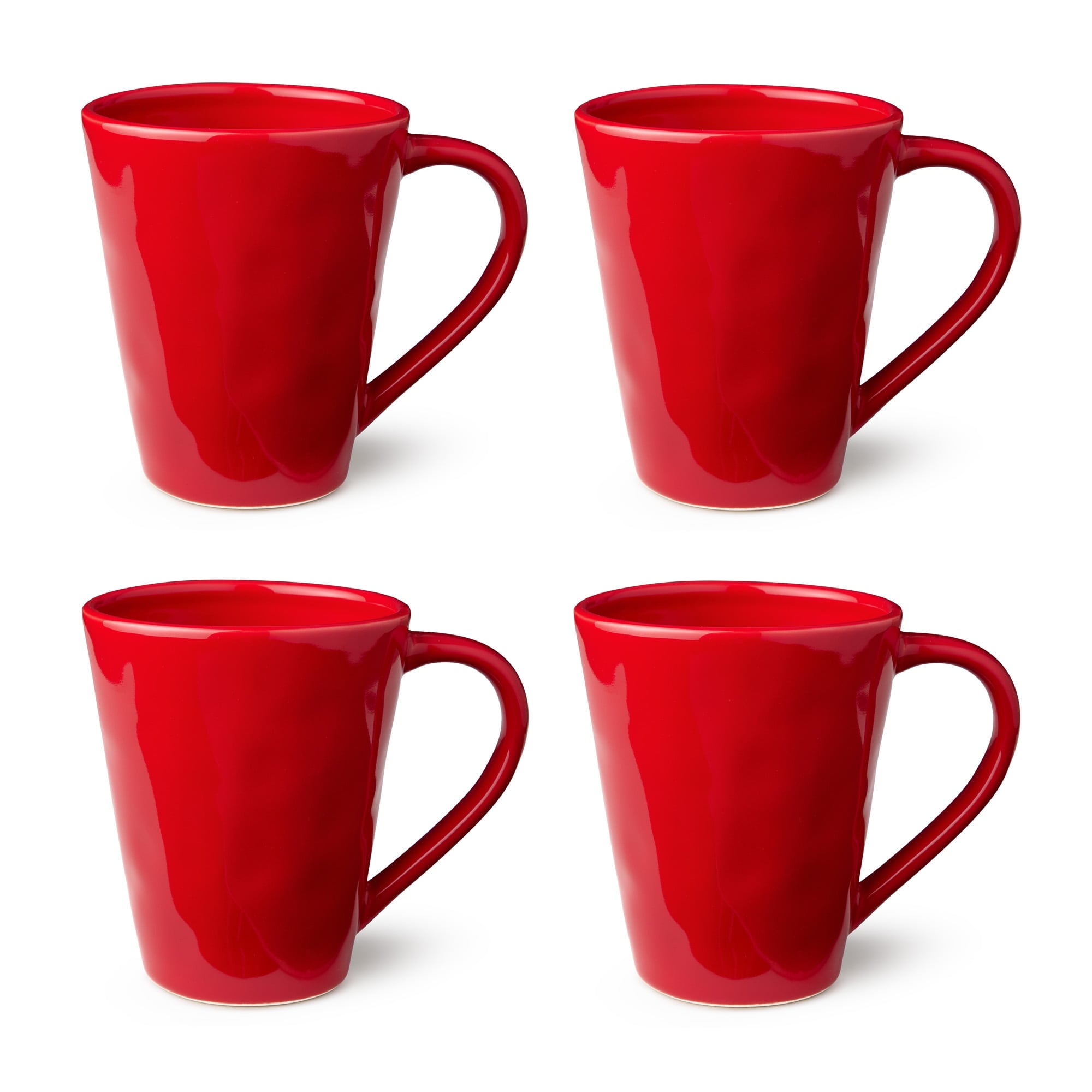 Certified International Berry Red Christmas Set of 4 Mugs 18 oz