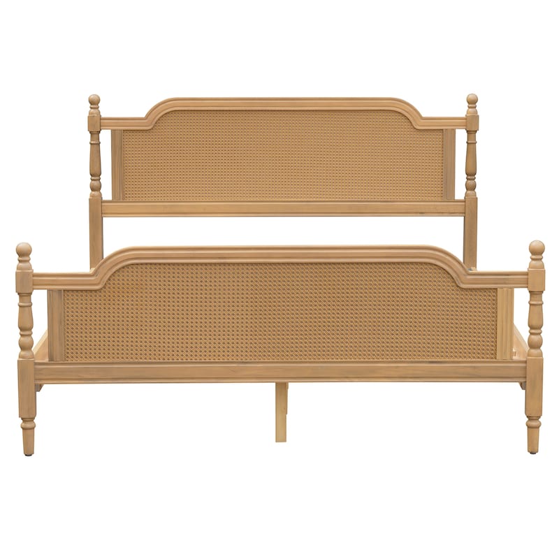 Traditional Style Rattan Bed Frame