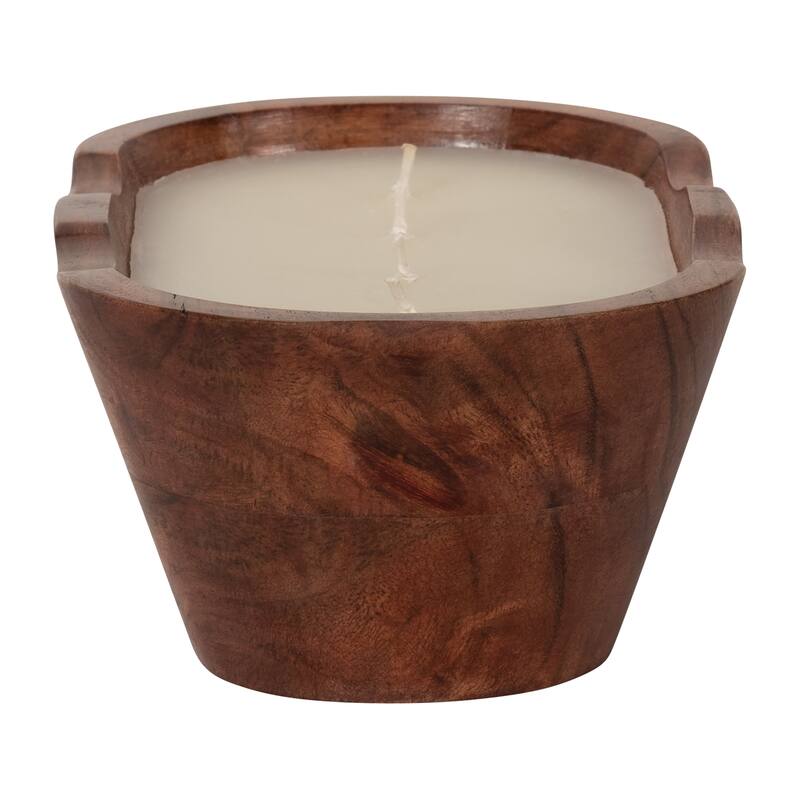 Sagebrook Home Vanilla Oval Bowl Candle, Natural, Oval, 3"H, Wood