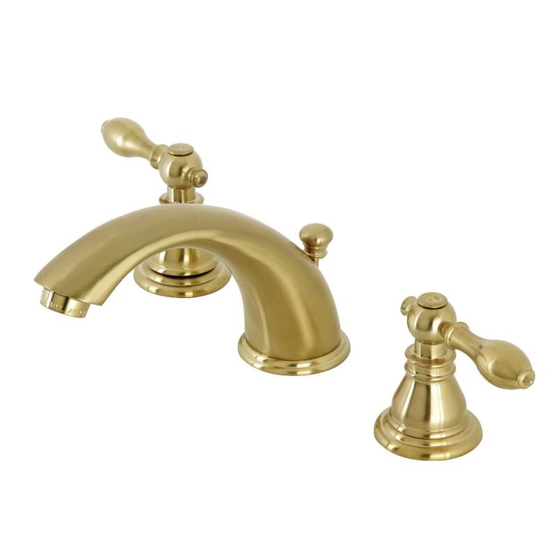 Kingston Brass American Classic 1.2 GPM Widespread Bathroom Faucet - Brushed Brass - Brushed Brass