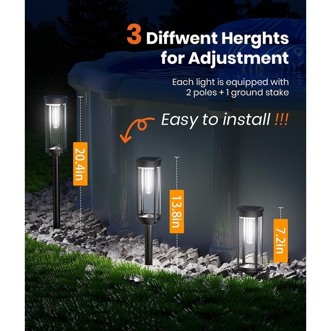 UME 8 Pack Solar Pathway Lights Outdoor, Bright Solar Garden Lights UME 8 Pack Solar Pathway Lights Outdoor, Bright Solar Garden Lights