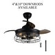 preview thumbnail 4 of 6, 34" Retractable 3-Blade Chandelier Ceiling Fan with Remote - 34-in