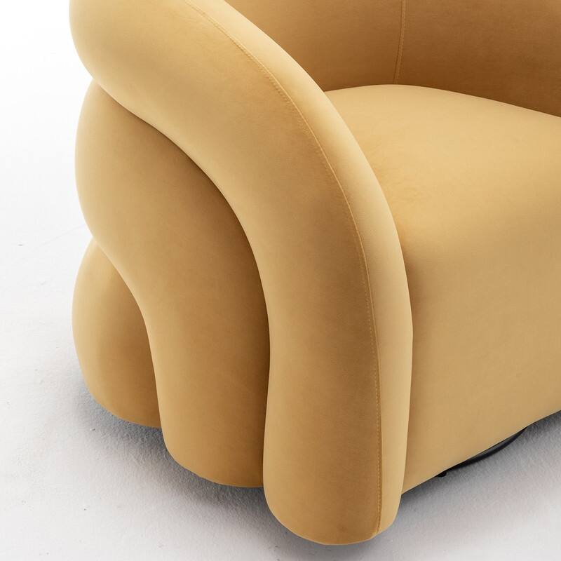 SEYNAR Modern Glam Velvet 360 Degree Swivel Accent Armchair with Tufted Back Set of 2