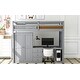 preview thumbnail 25 of 33, Twin Size Loft Bed with Desk,Storage Drawers and Wardrobe,Rustic Design