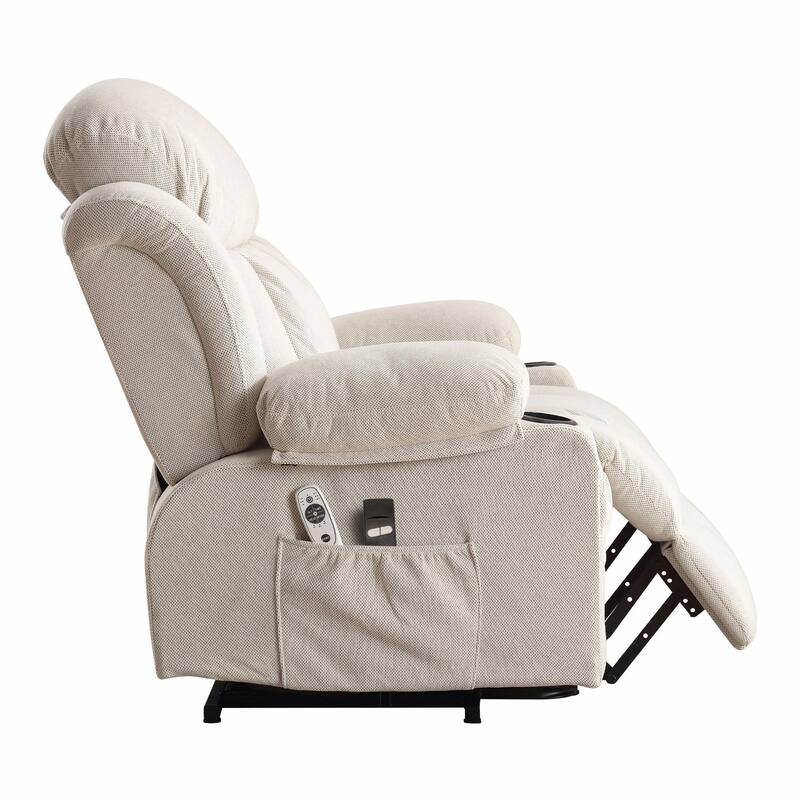 Power Lift Recliner Chair with Heat and Massage, Electric Fabric Recliner Chair