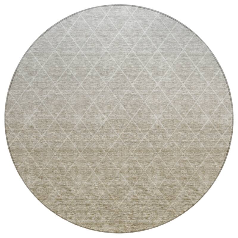 Machine Washable Indoor/ Outdoor Ombre Trellis Chantille Rug
