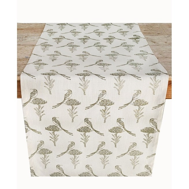 French Home Sugarbird Table Runner - Sage