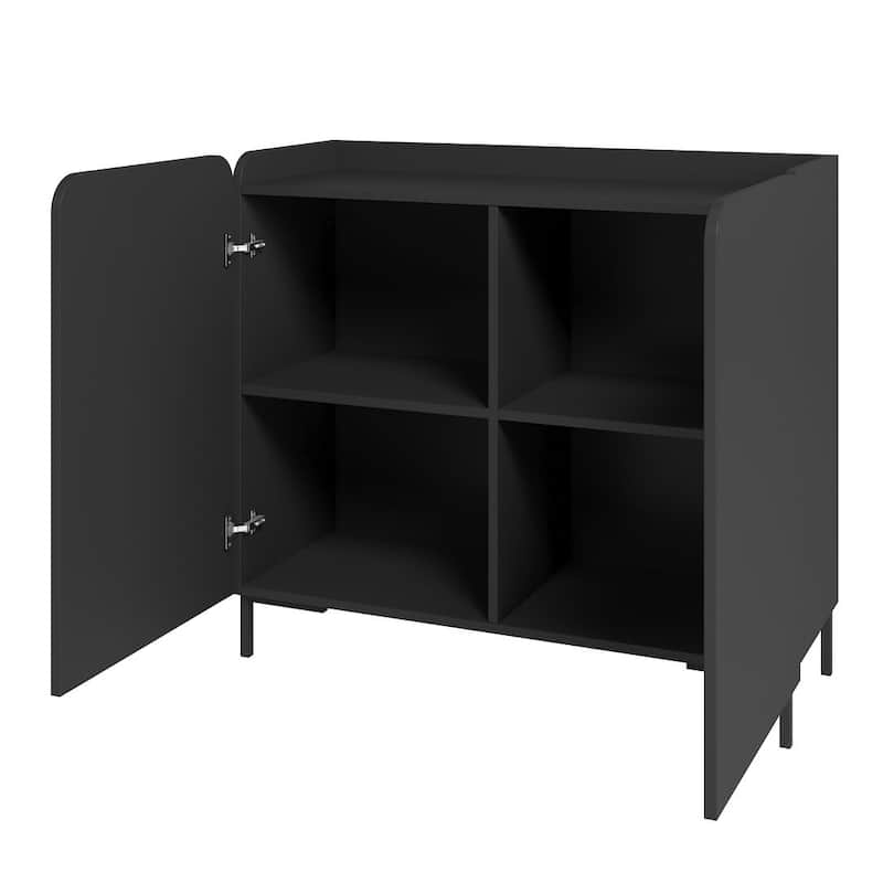 Manhattan Comfort Mid-Century Modern Bogardus Accent Cabinet Set of 2