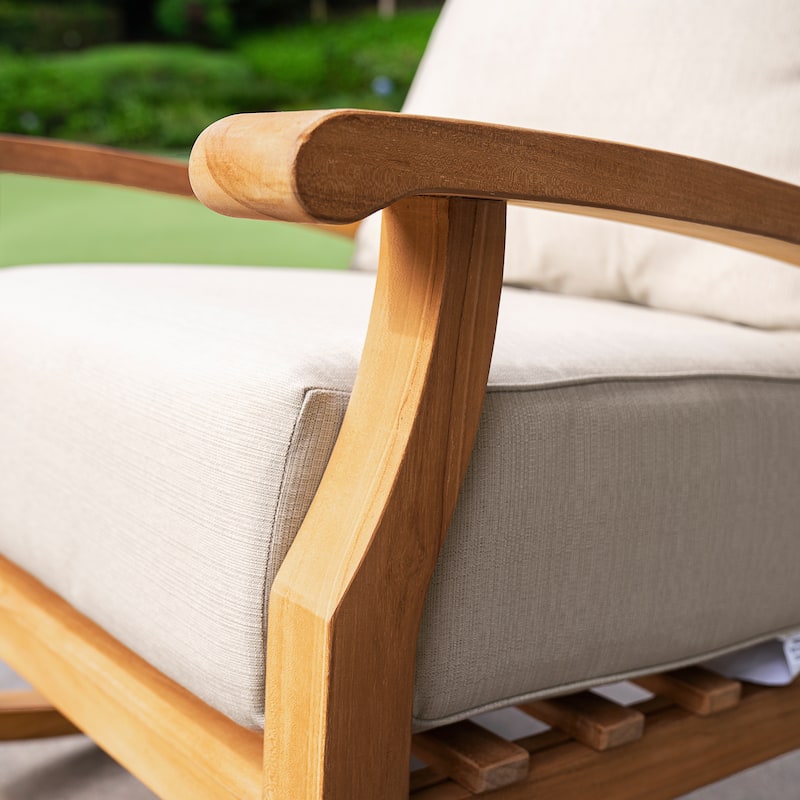 Cambridge Casual Leon Teak Outdoor Rocking Chair with Cushion